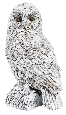 Polyschneeeule a.Ast 13,5cm Farbe: weiß-braun