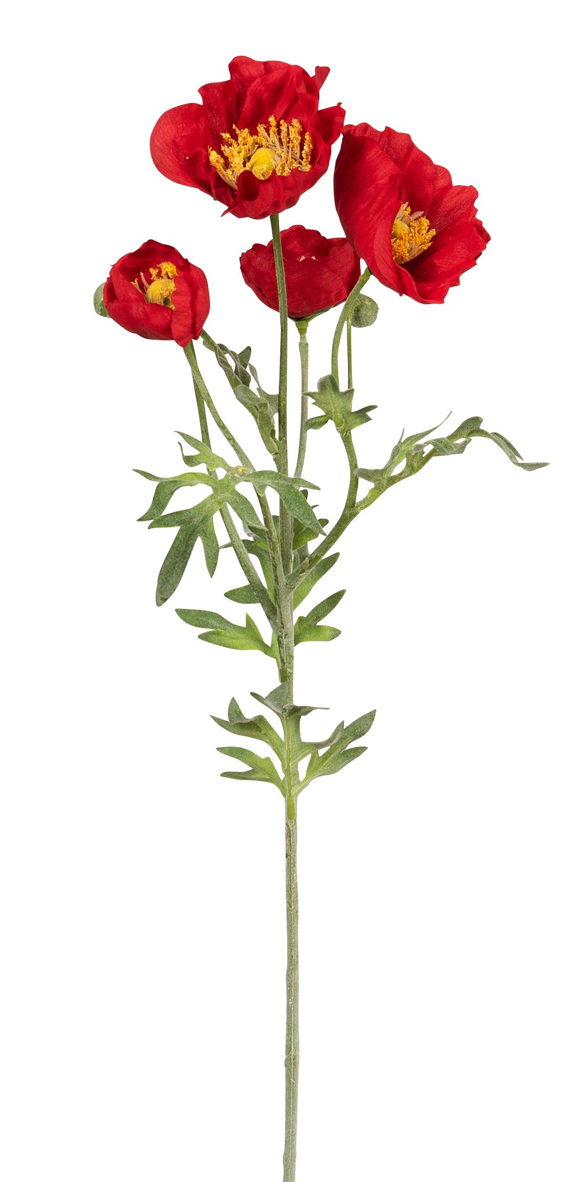 Mohnblume x 4 63cm Blütenkopf Ø ca. 4/8cm Farbe: rot