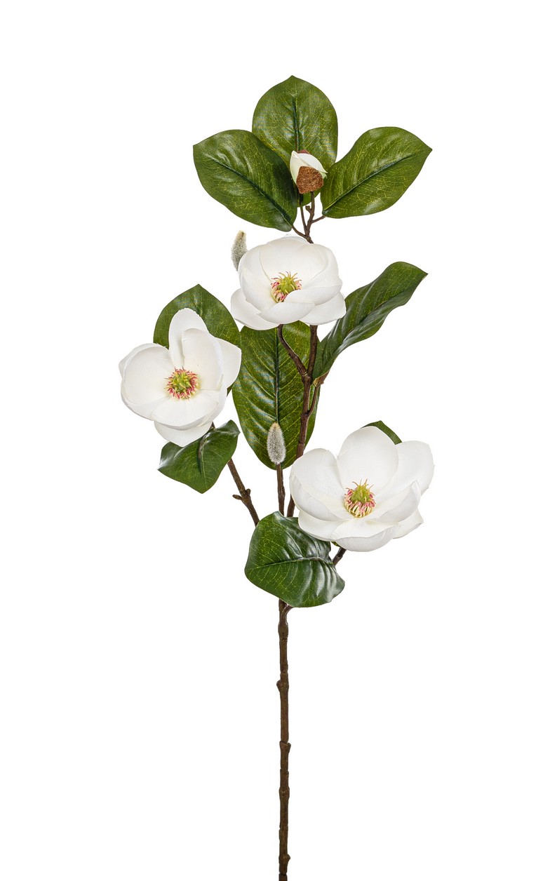 Magnolienzweig x 3 74cm Blütenkopf Ø ca. 8cm Farbe: weiß