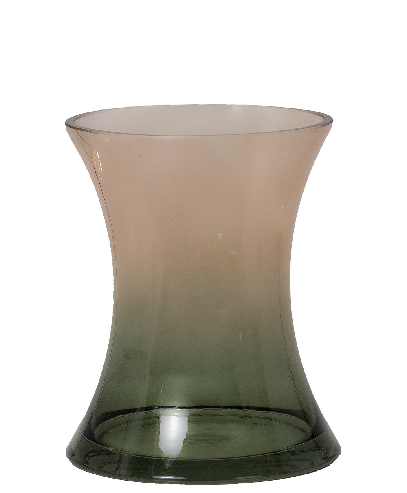 Glasvase-Trompete 14,5x18,5cm Farbe: grün-braun