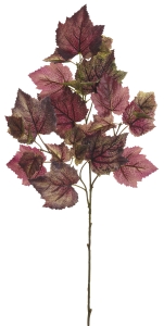 Weinlaubzweig 3-fach 70cm Farbe: grün-burgund