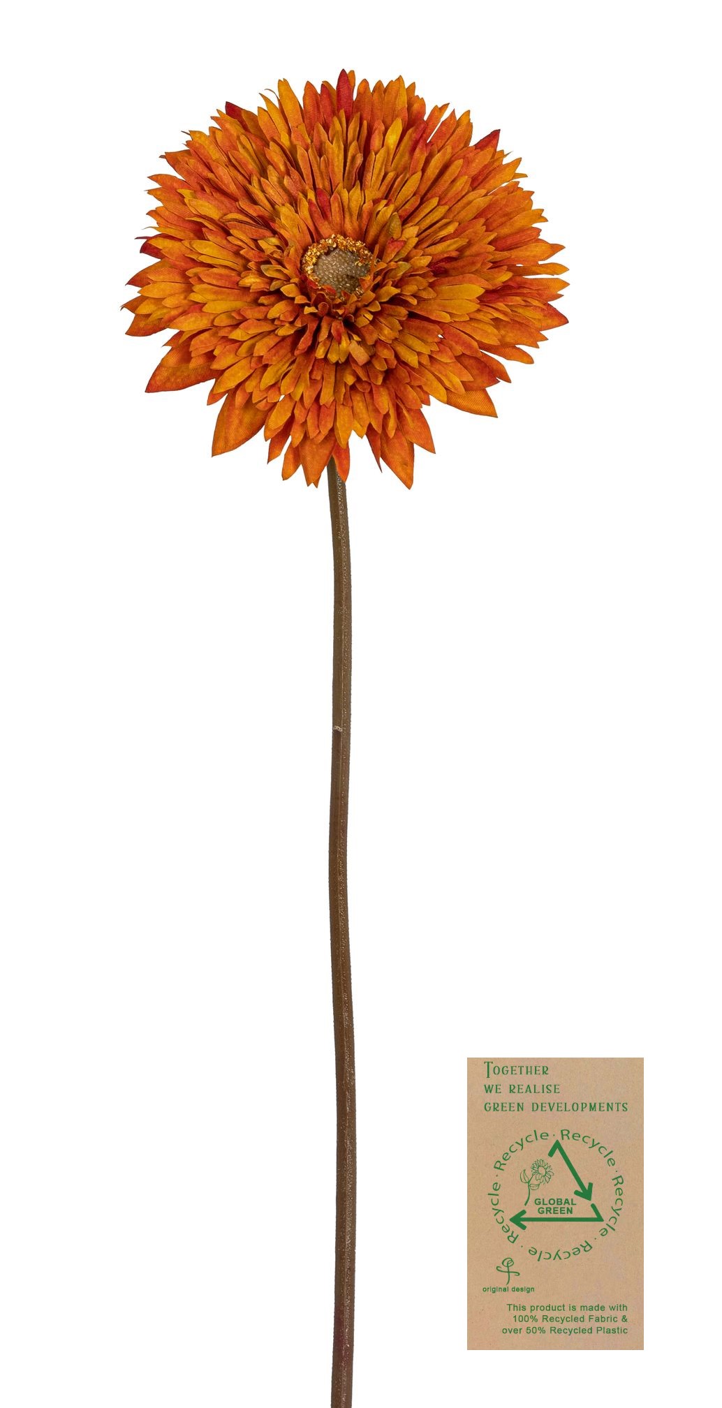 Gerbera RE 63cm Blütenkopf Ø ca. 12cm Farbe: orange-gelb