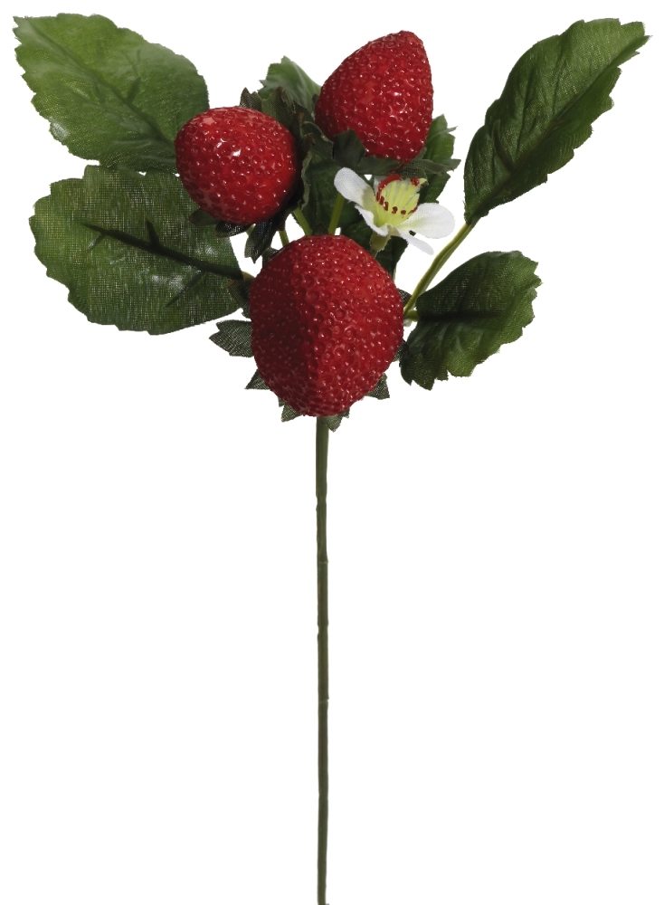 Erdbeerpick x 3 24cm Farbe: rot
