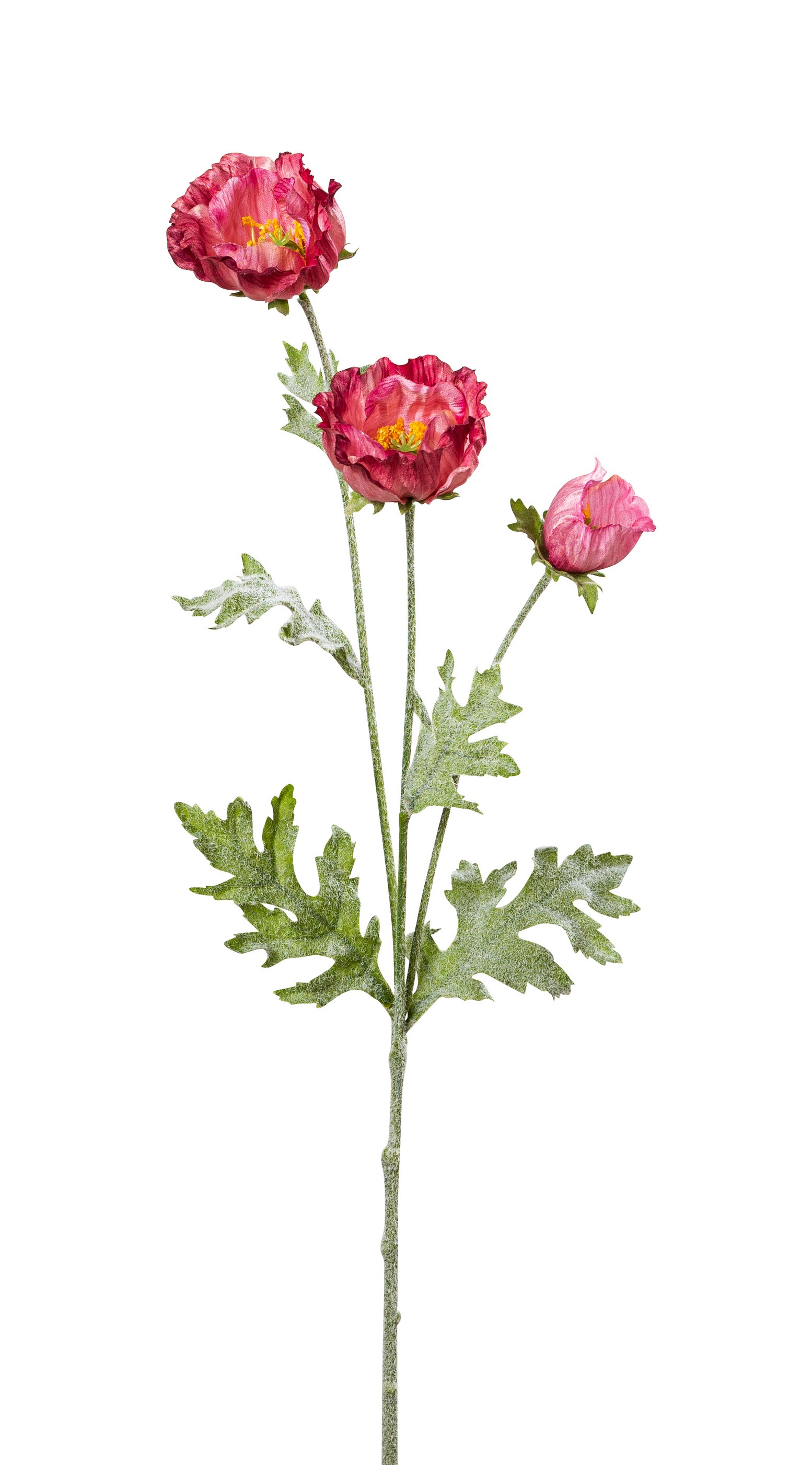 Mohnblume x 3 46cm Blütenkopf Ø ca. 2,5/5,5cm Farbe: altrosé