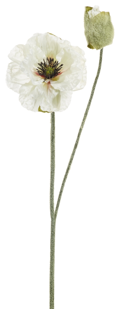 Klatschmohn x 2 68cm Blütenkopf Ø ca. 12cm Farbe: weiß