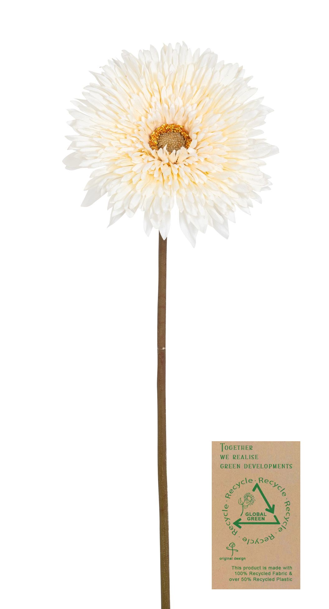 Gerbera RE 63cm Blütenkopf Ø ca. 12cm Farbe: elfenbein