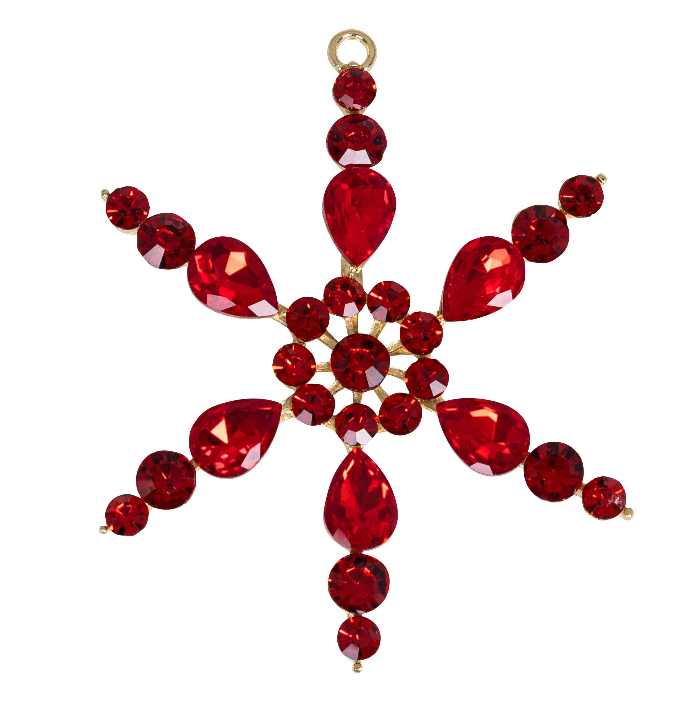 Diamant-Schneeflocke z.H. 8,5cm Farbe: rot