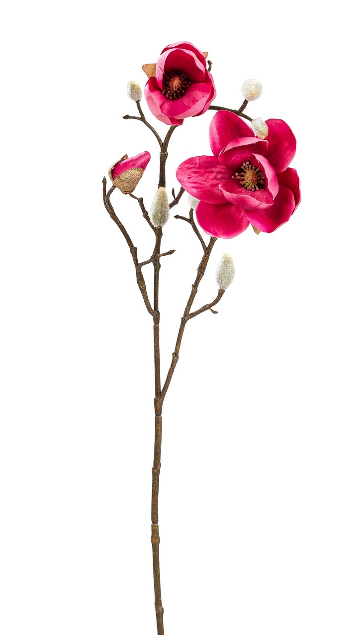 Magnolienzweig x 3 54cm Blütenkopf Ø ca. 6/10cm Farbe: altrosé