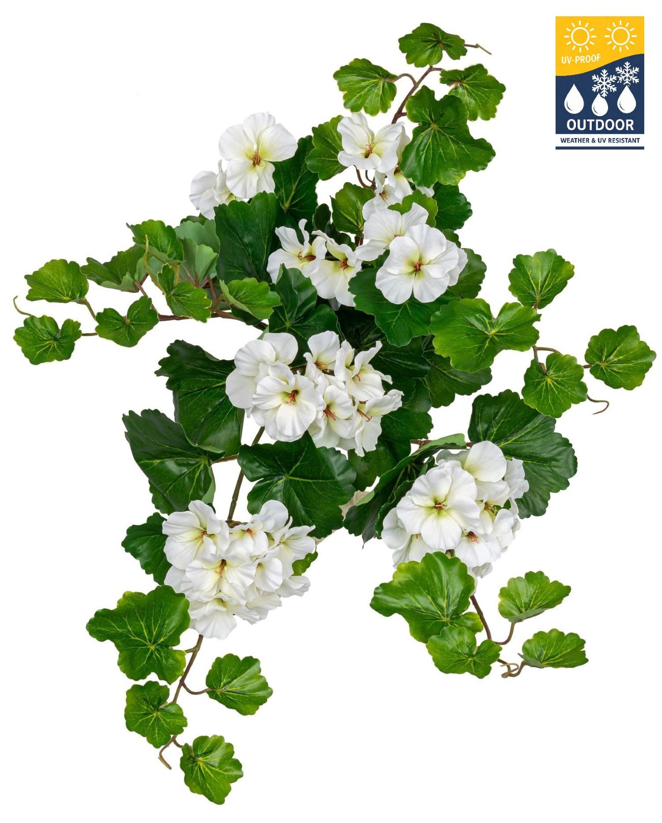 Geranienbusch UV 9-fach 48cm Outdoor Farbe: weiß