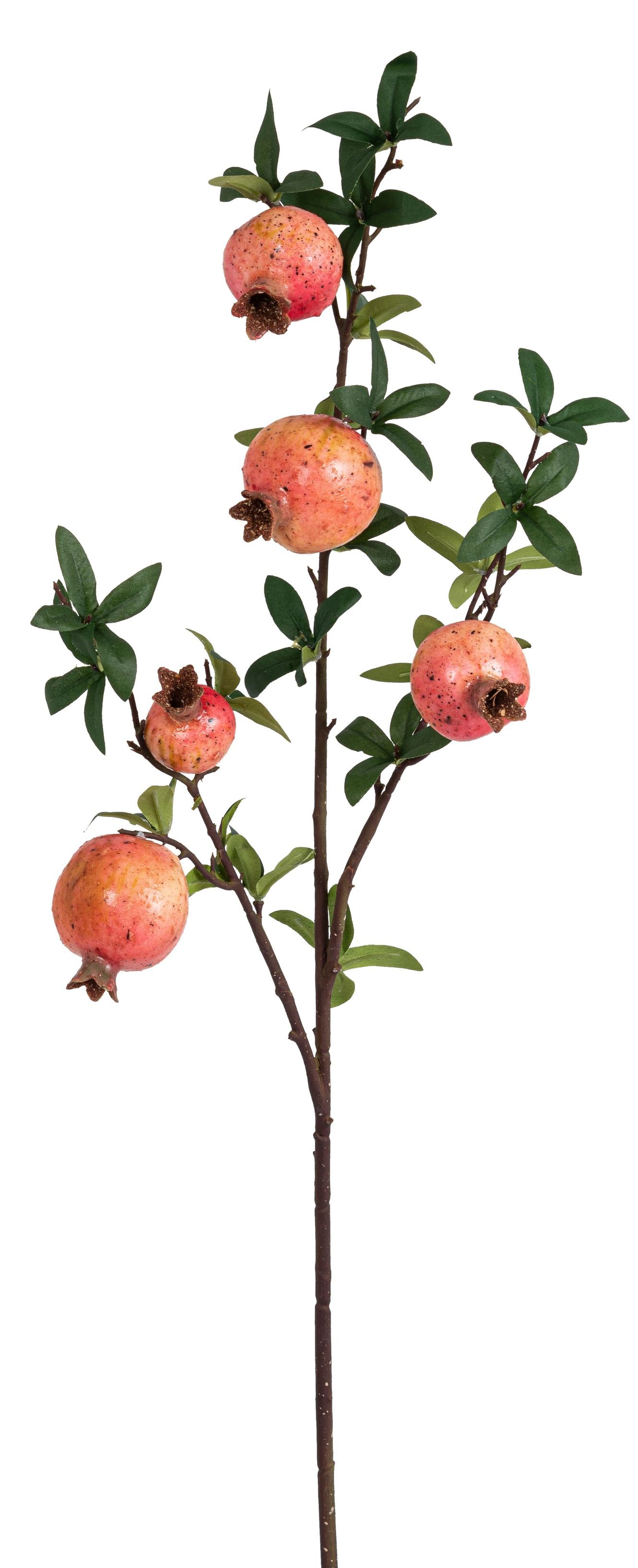 Granatapfelzweig x 5 83cm Granatapfel Ø ca. 4/5/6cm Farbe: orange-gelb