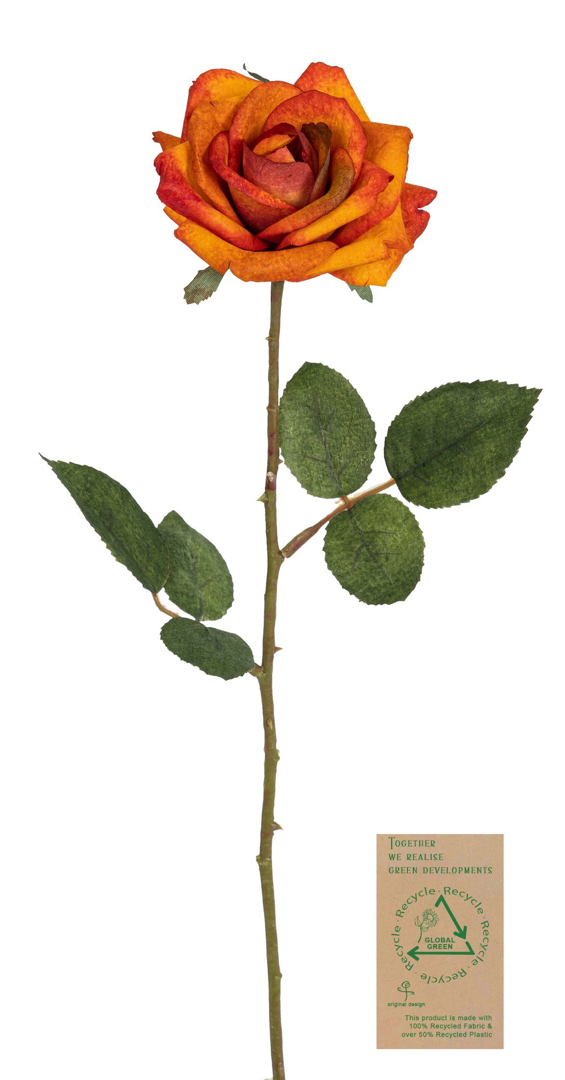 Rose RE 62cm Blütenkopf Ø ca. 9cm Farbe: orange-gelb