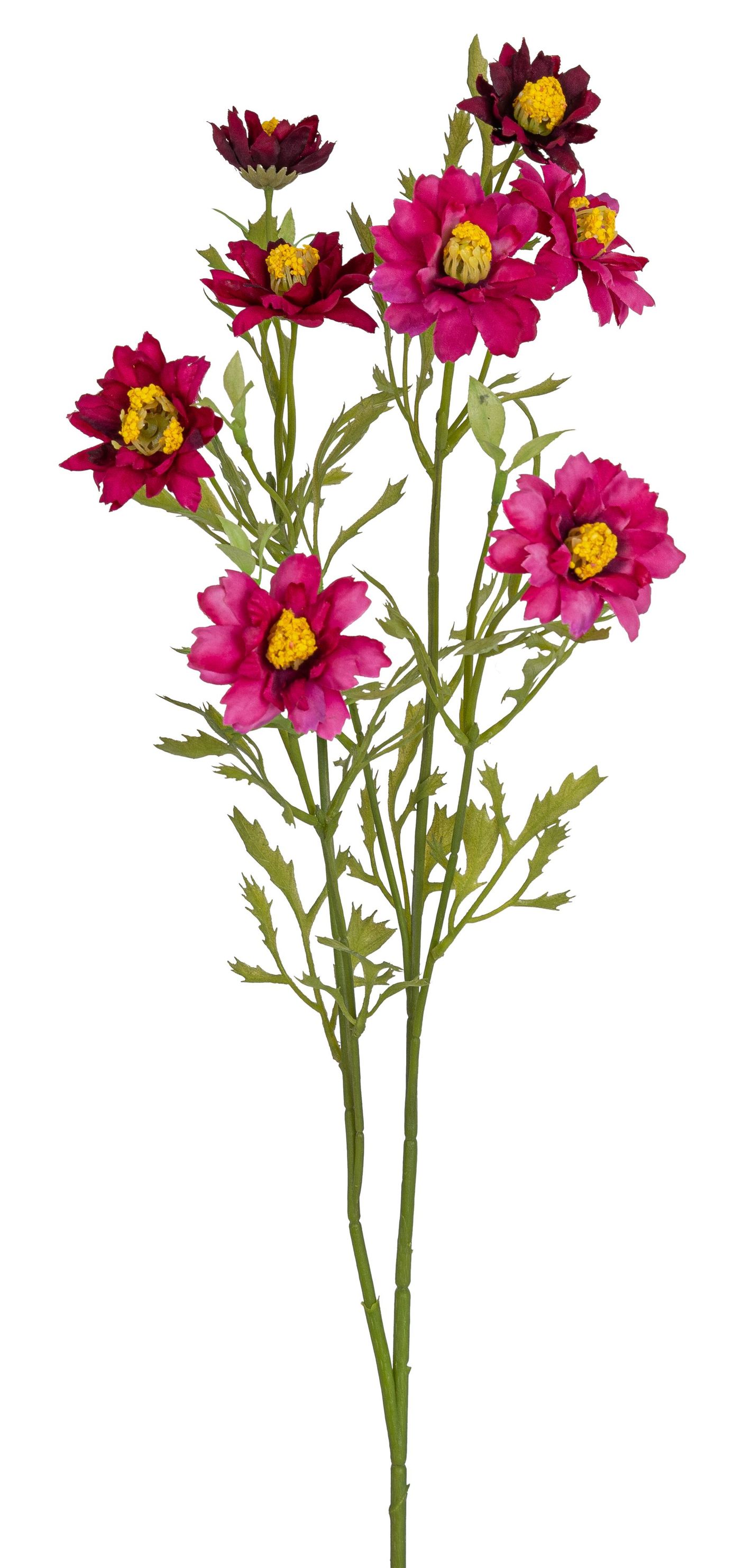 Blütenzweig 2-fach 68cm Blütenkopf Ø ca. 4/4,5/5,5cm Farbe: lila