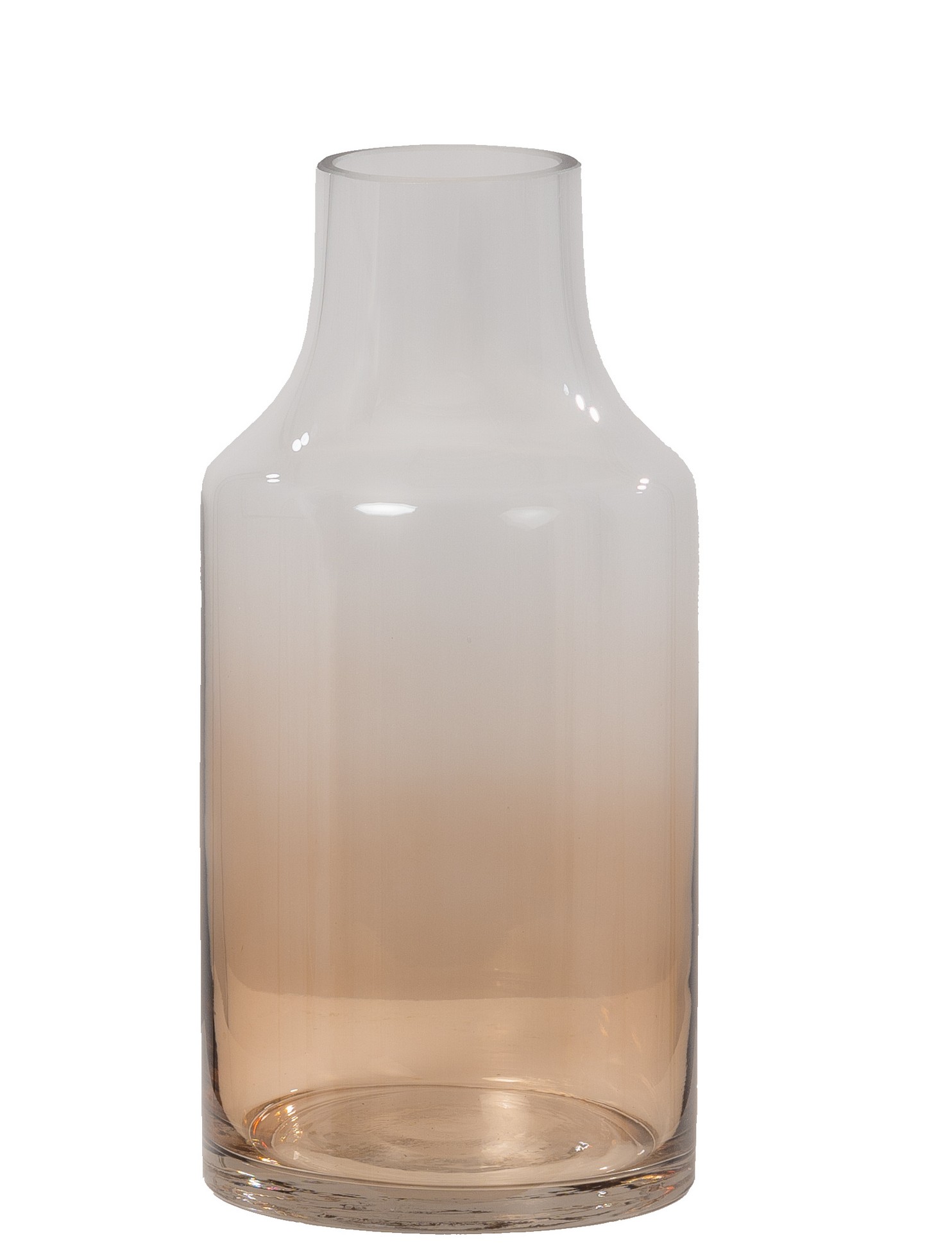 Glasvase-Flasche 12x25cm Farbe: braun-klar