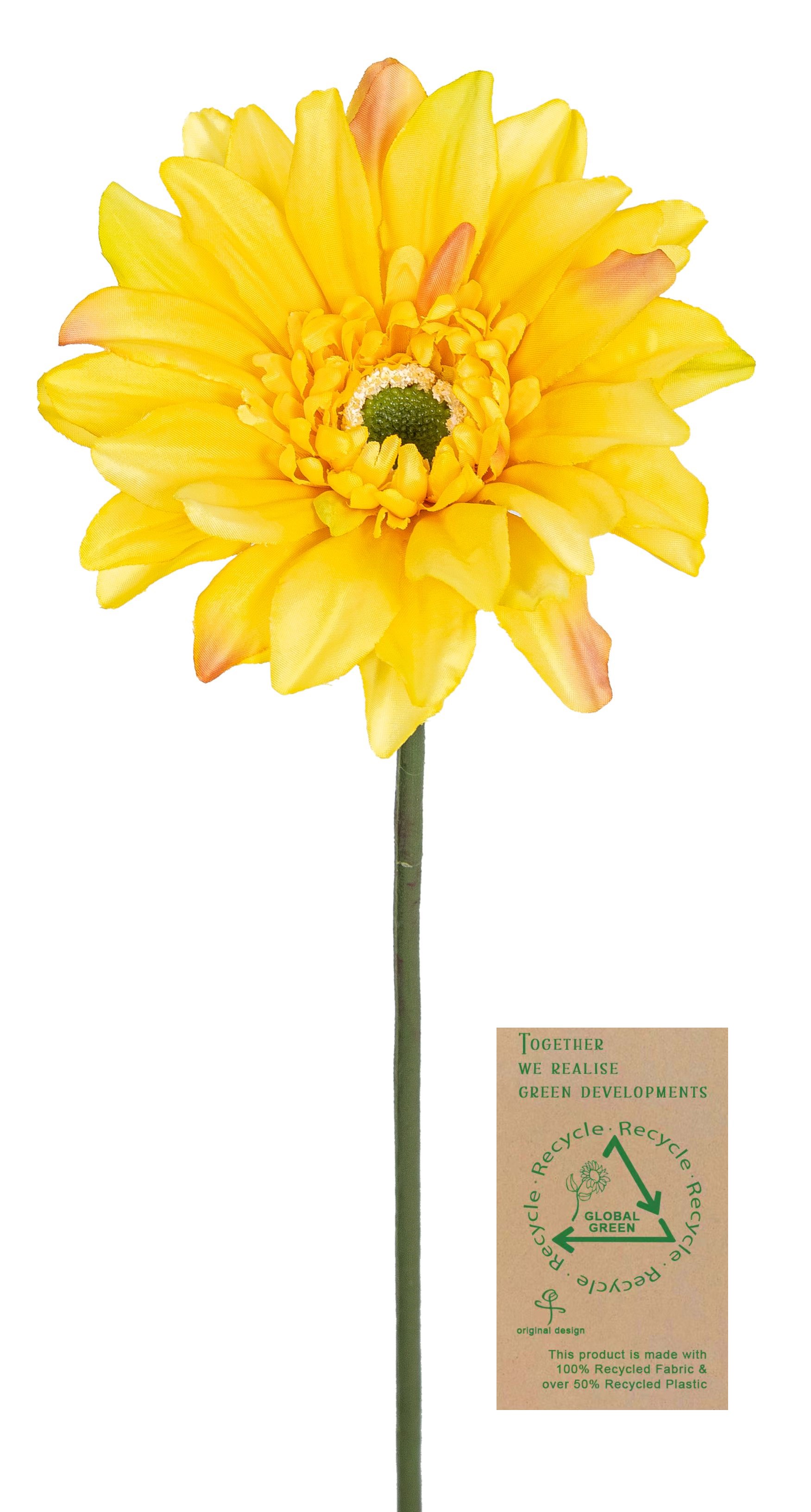Gerbera RE 66cm Blütenkopf Ø ca. 12cm Farbe: gelb