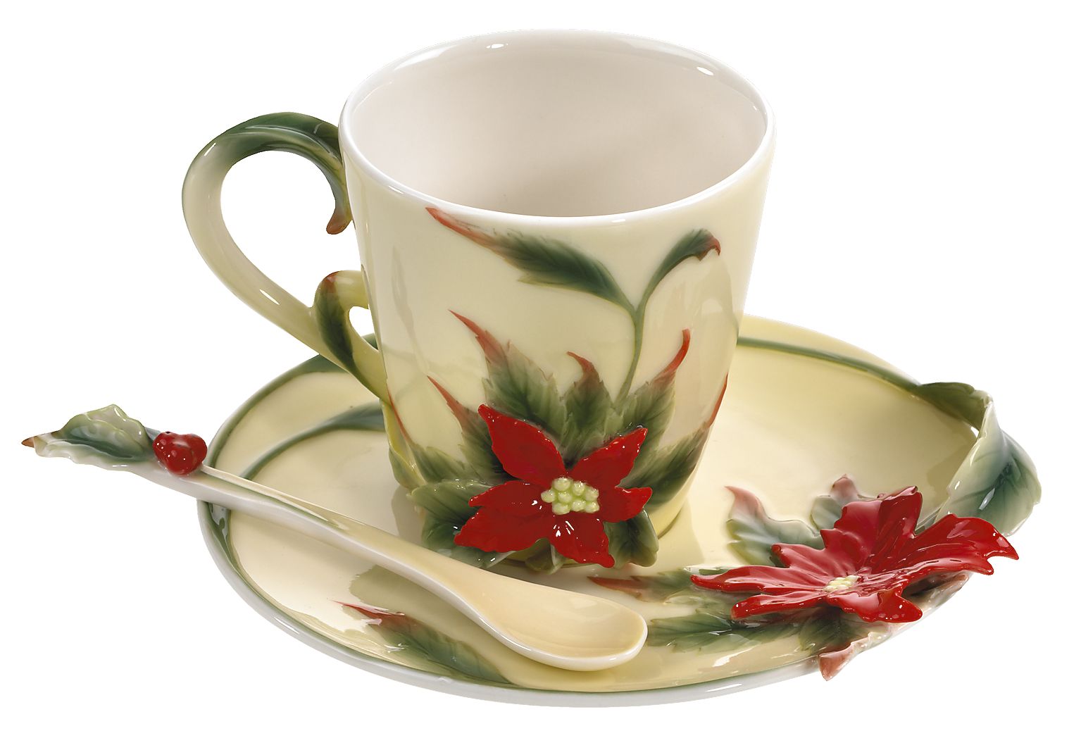 Porzellangedeck-Poinsettia 9cm Farbe: bunt
