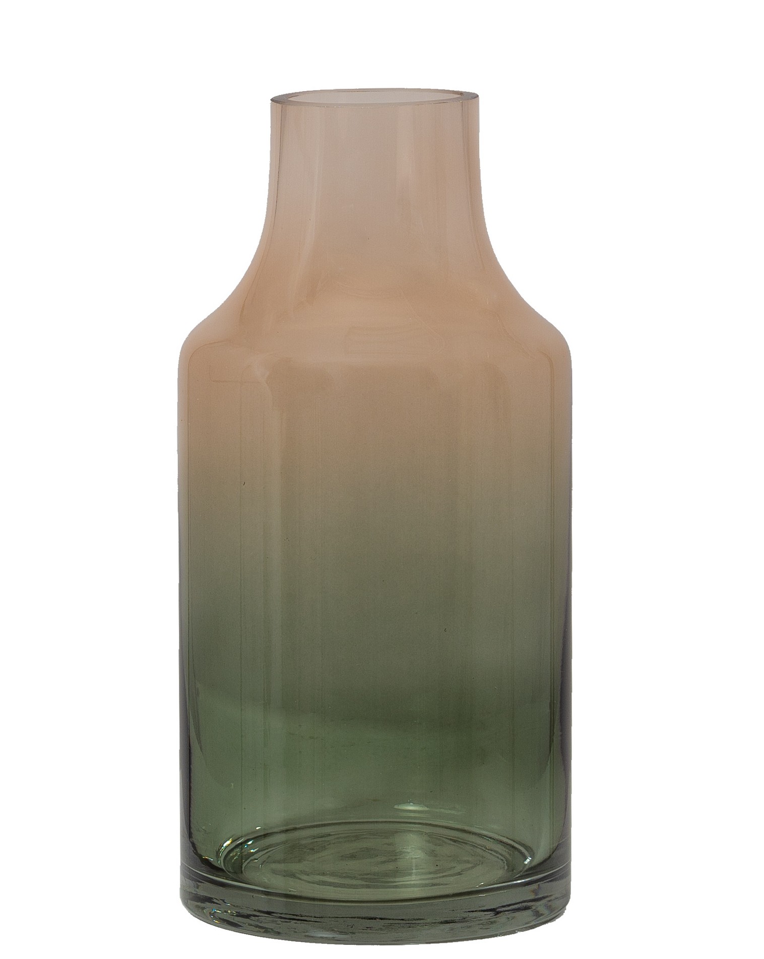 Glasvase-Flasche 12x25cm Farbe: grün-braun