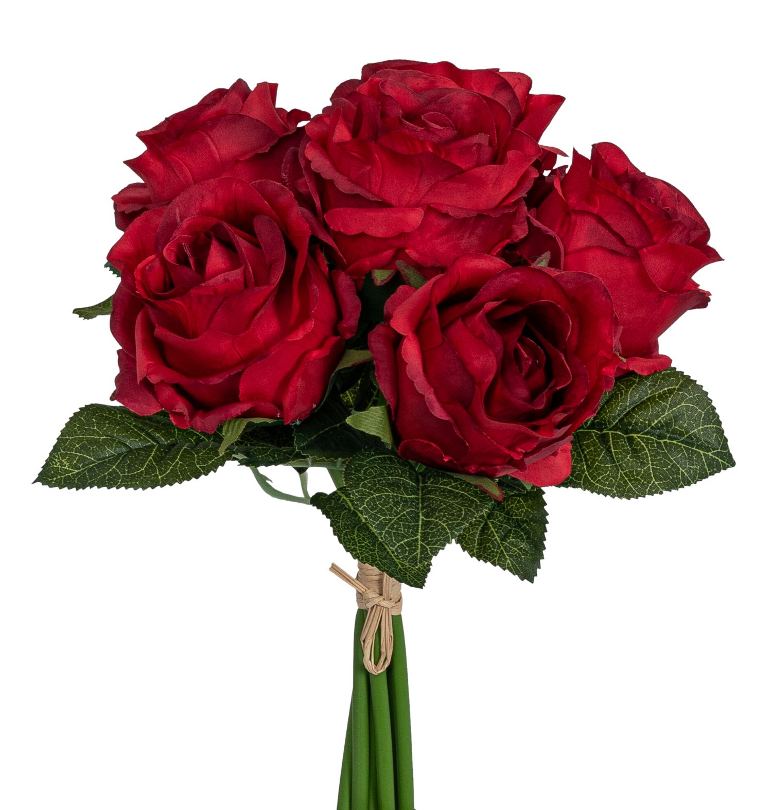 Rosenstrauß x 6 30cm Blütenkopf Ø ca. 6cm Farbe: rot