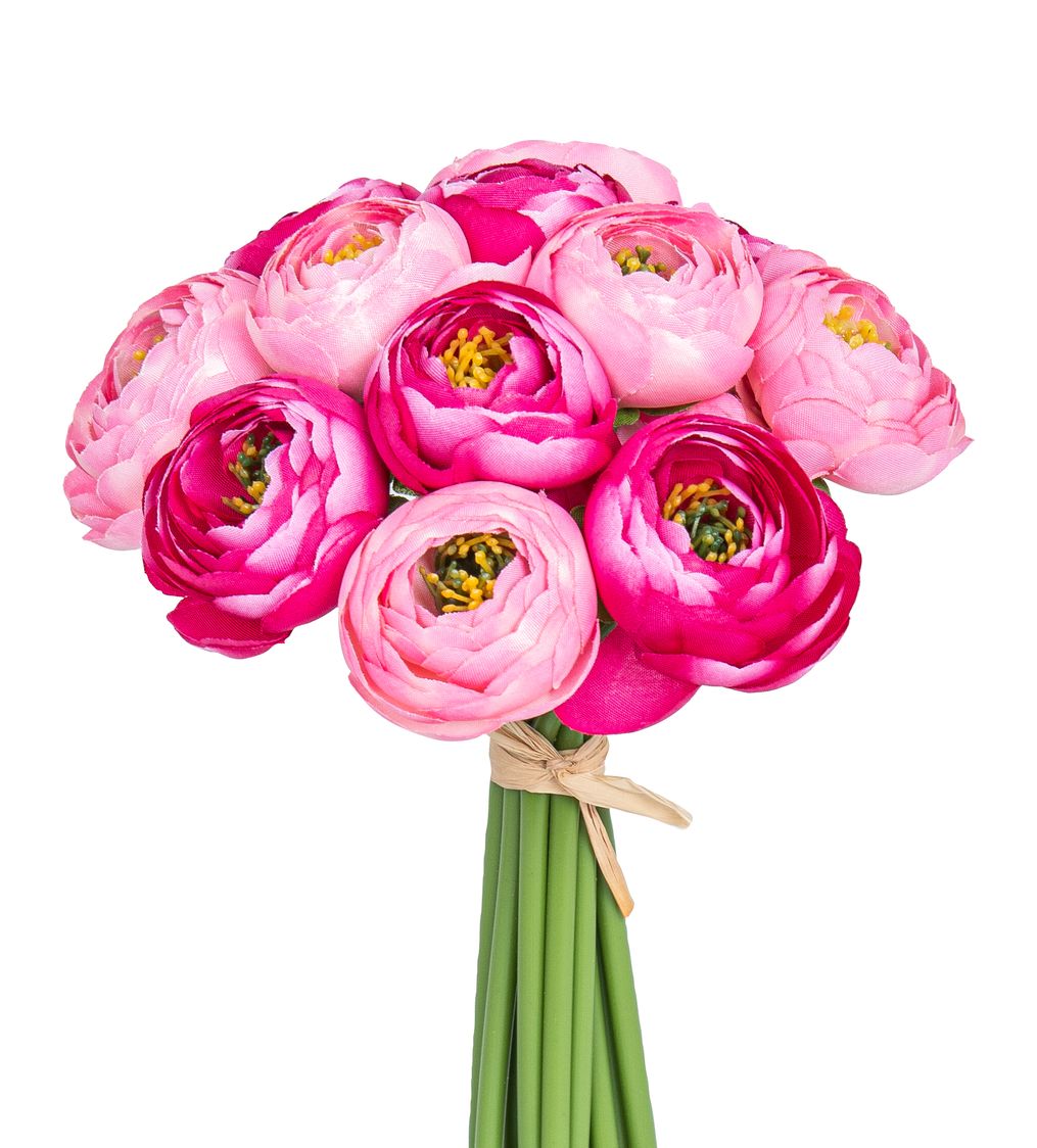 Ranunkelstrauß x 12 20cm Blütenkopf Ø ca. 4cm Farbe: rosé-gemischt