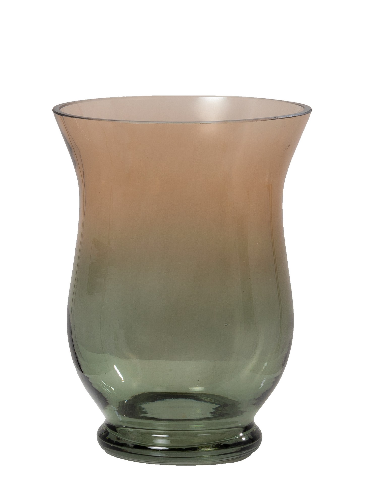 Glasvase-Windlicht 15,5x21cm Farbe: grün-braun