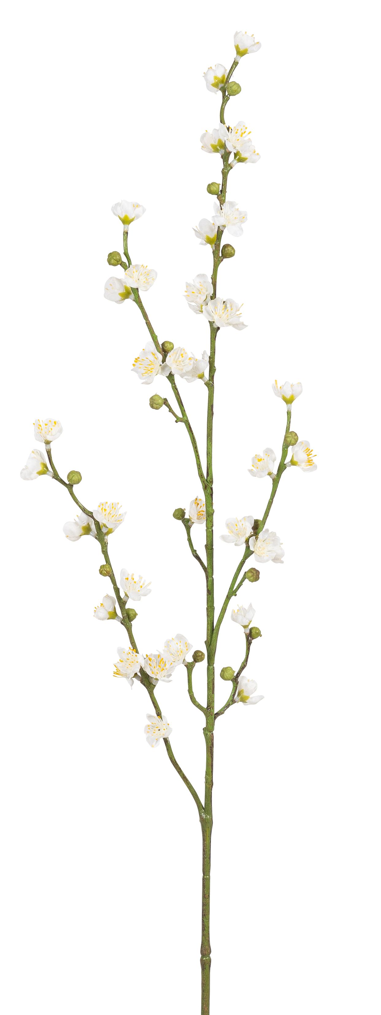 Pfirsichblütenzweig 2-fach 107cm Farbe: weiß