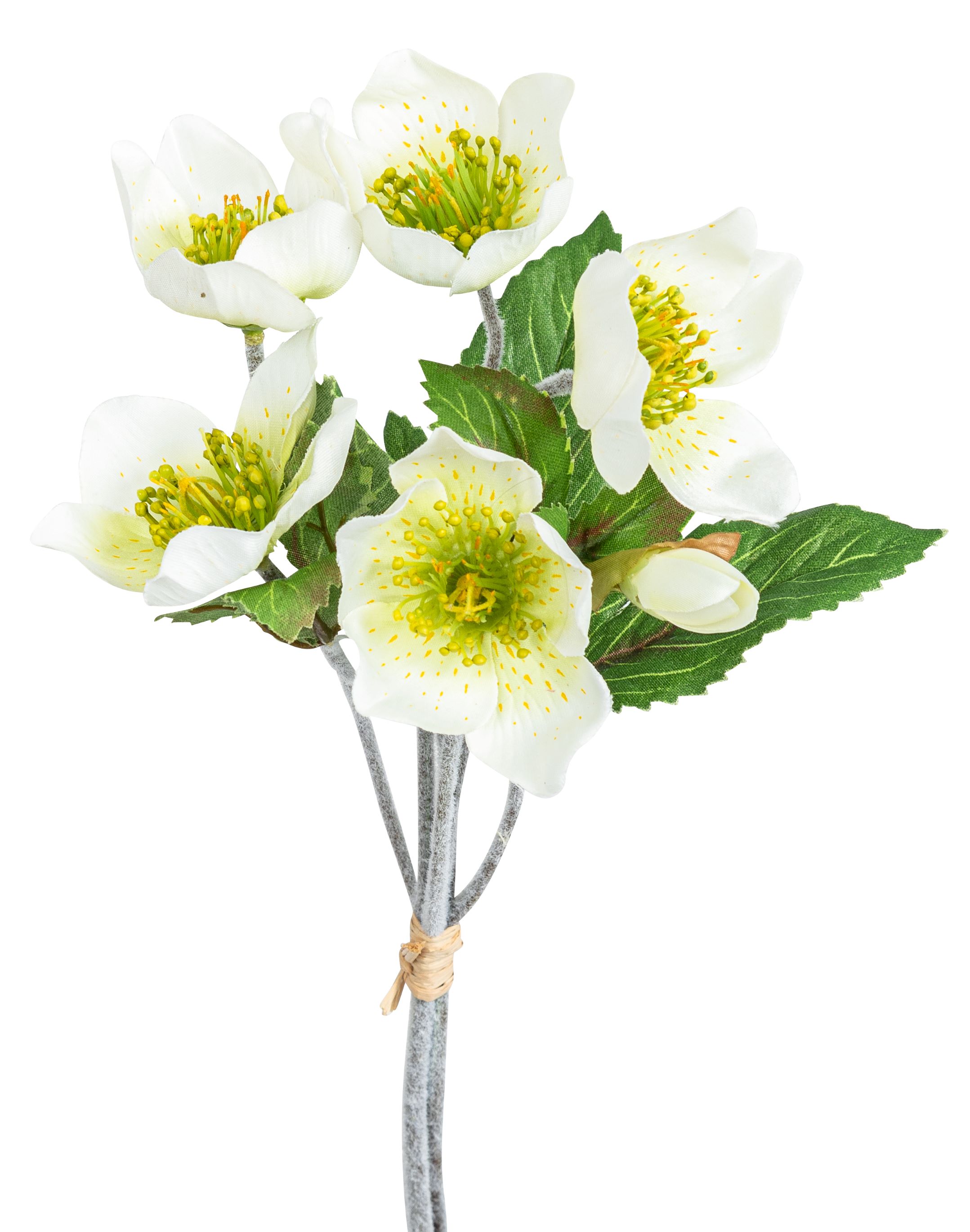 Christrosenbündel 3-fach 30cm Blütenkopf ca. Ø 7cm Farbe: elfenbein