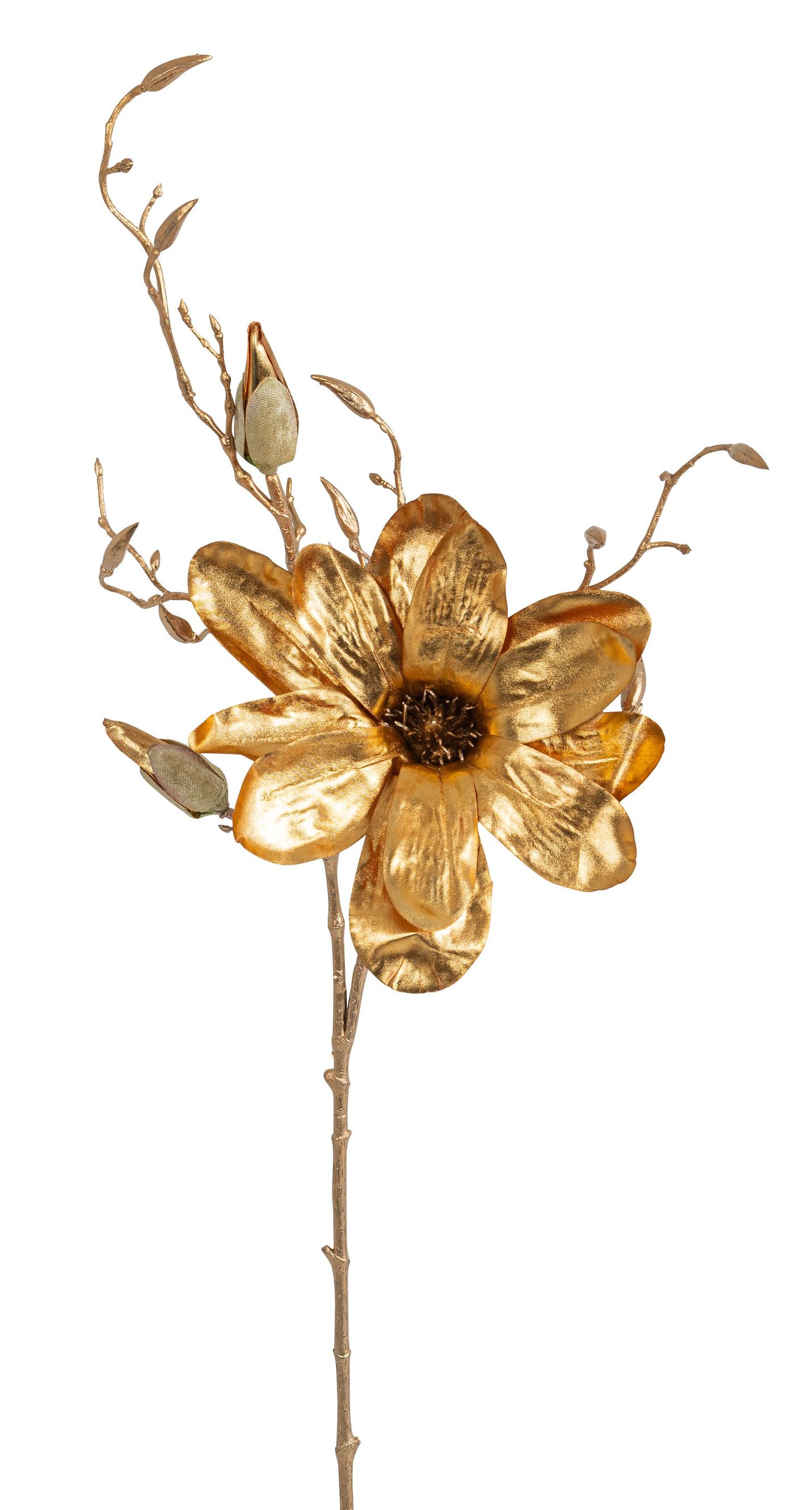 Magnolienzweig 82cm Blütenkopf Ø ca. 3/17cm Farbe: gold