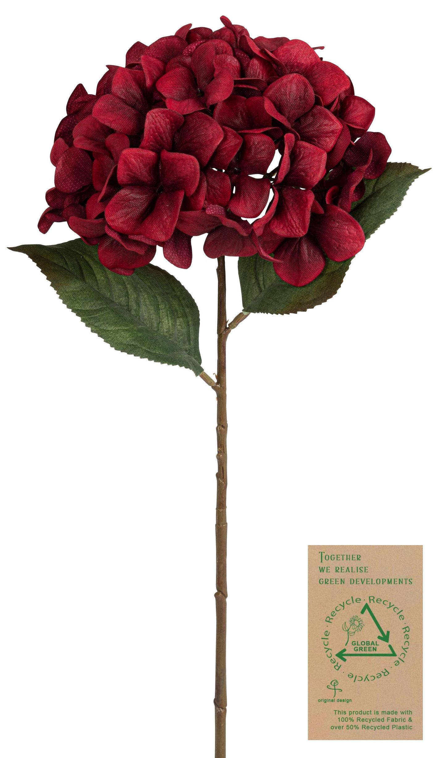 Hortensie RE 68cm Blütenkopf Ø ca. 20cm Farbe: burgund