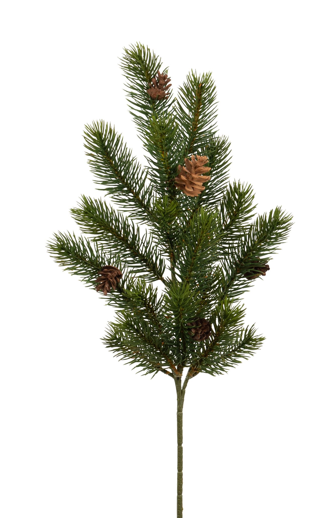 Tannenzweig x 18 mit Zapfen 50cm Farbe: grün-braun