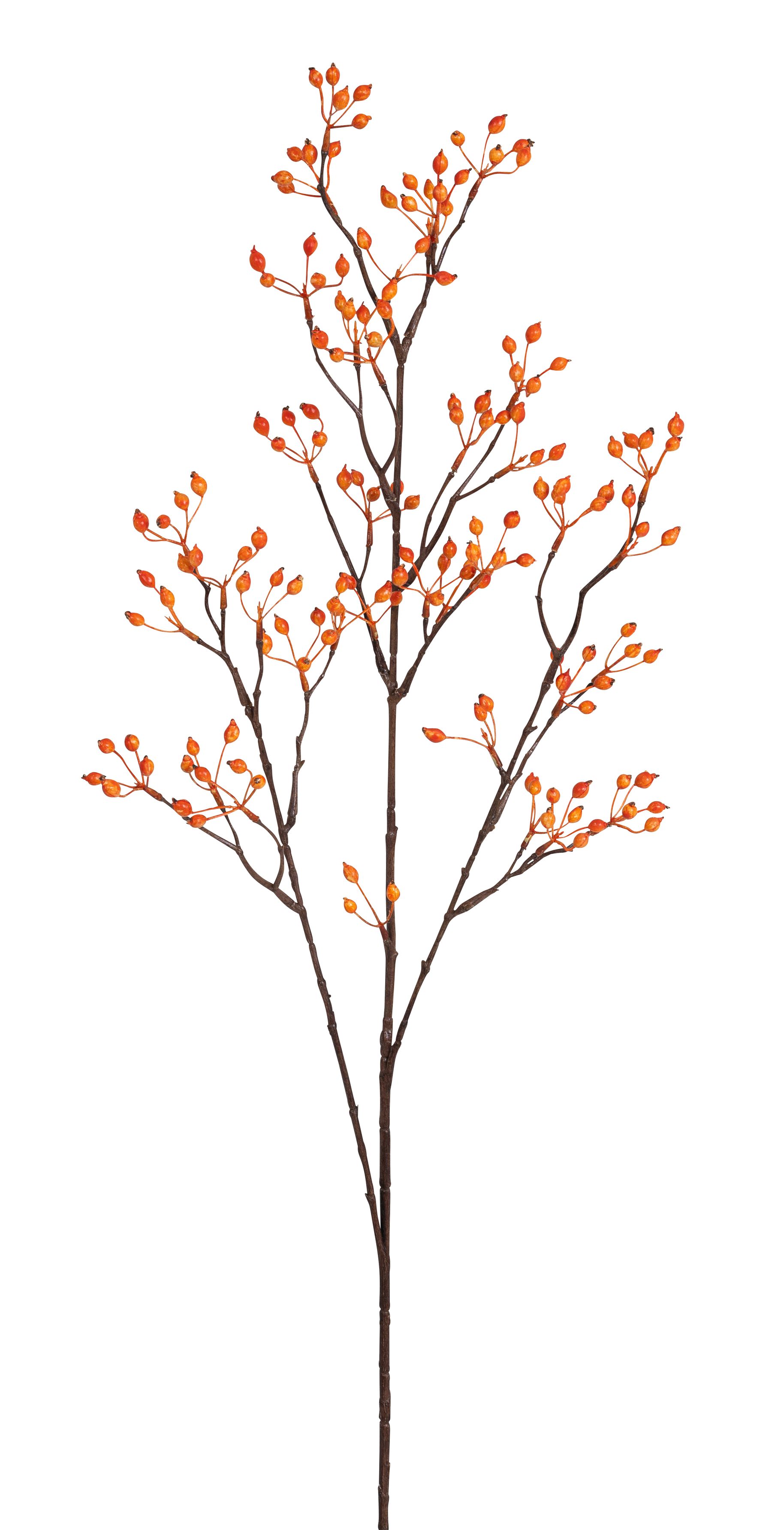 Mini-Hagebuttenzweig 3-fach 100cm Farbe: orange