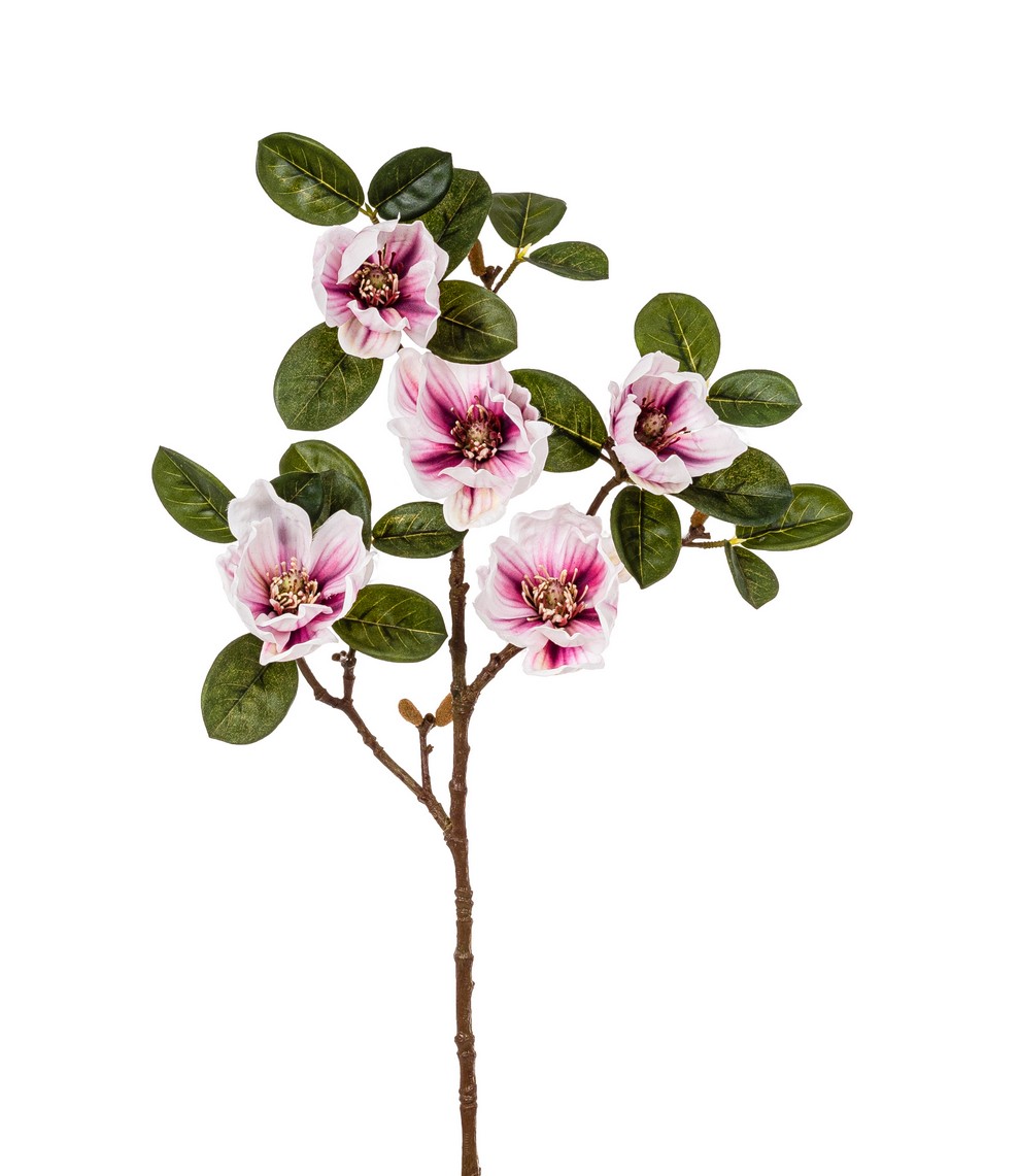 Magnolienast x 5 71cm Blütenkopf Ø ca. 6,5/10cm Farbe: lila-weiß