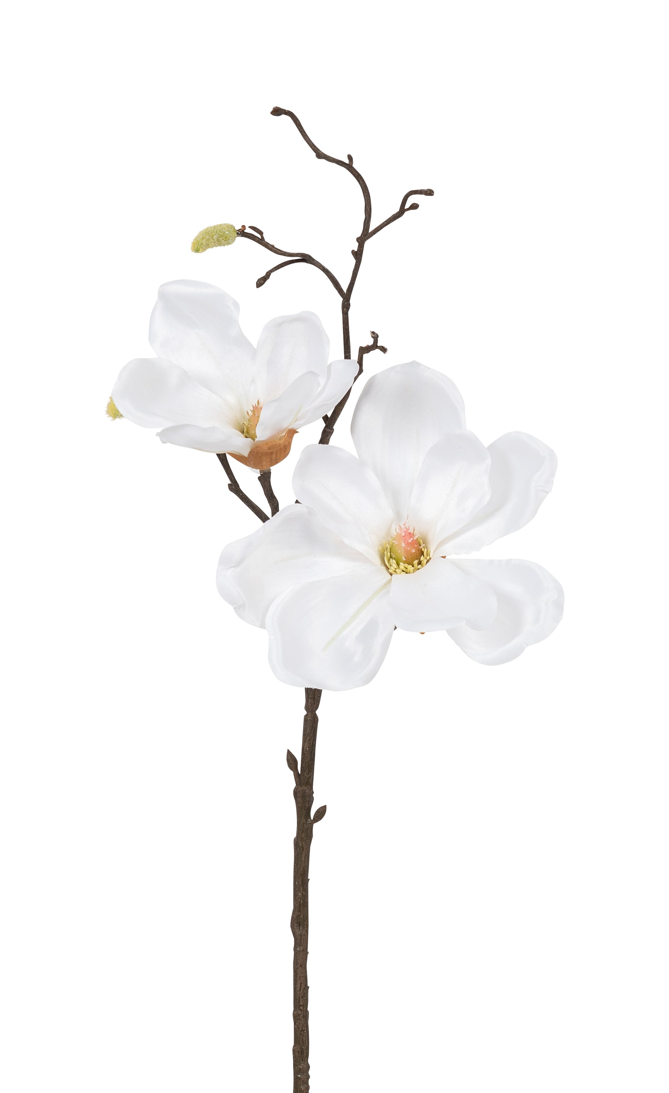 Magnolienzweig x 2 48cm Blütenkopf Ø ca. 8/13cm Farbe: weiß