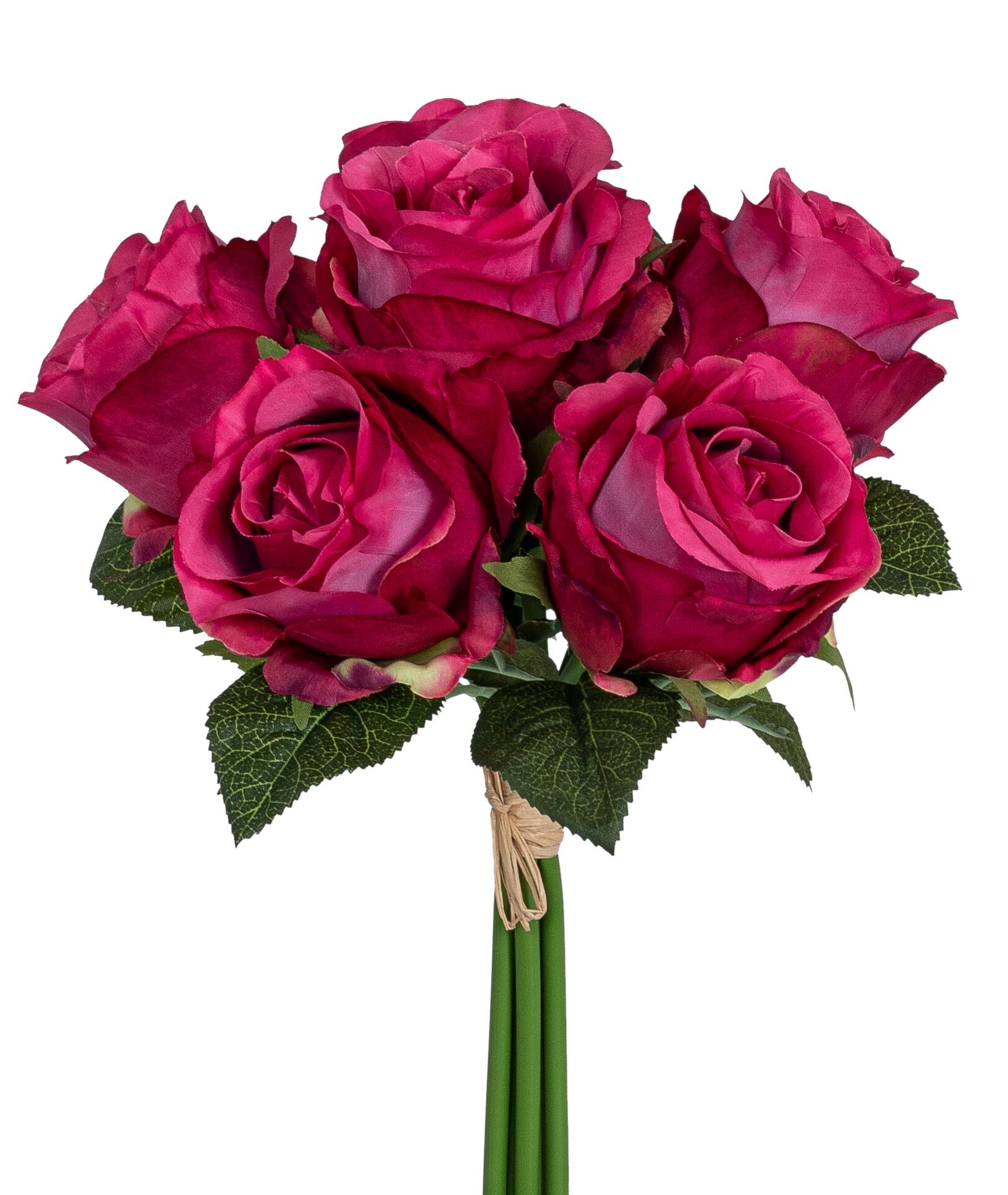 Rosenstrauß x 6 30cm Blütenkopf Ø ca. 6cm Farbe: cerise
