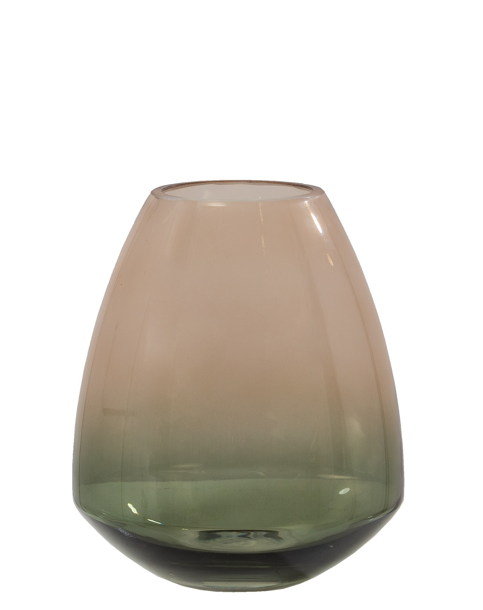 Glasvase-Becher 17x20cm Farbe: grün-braun