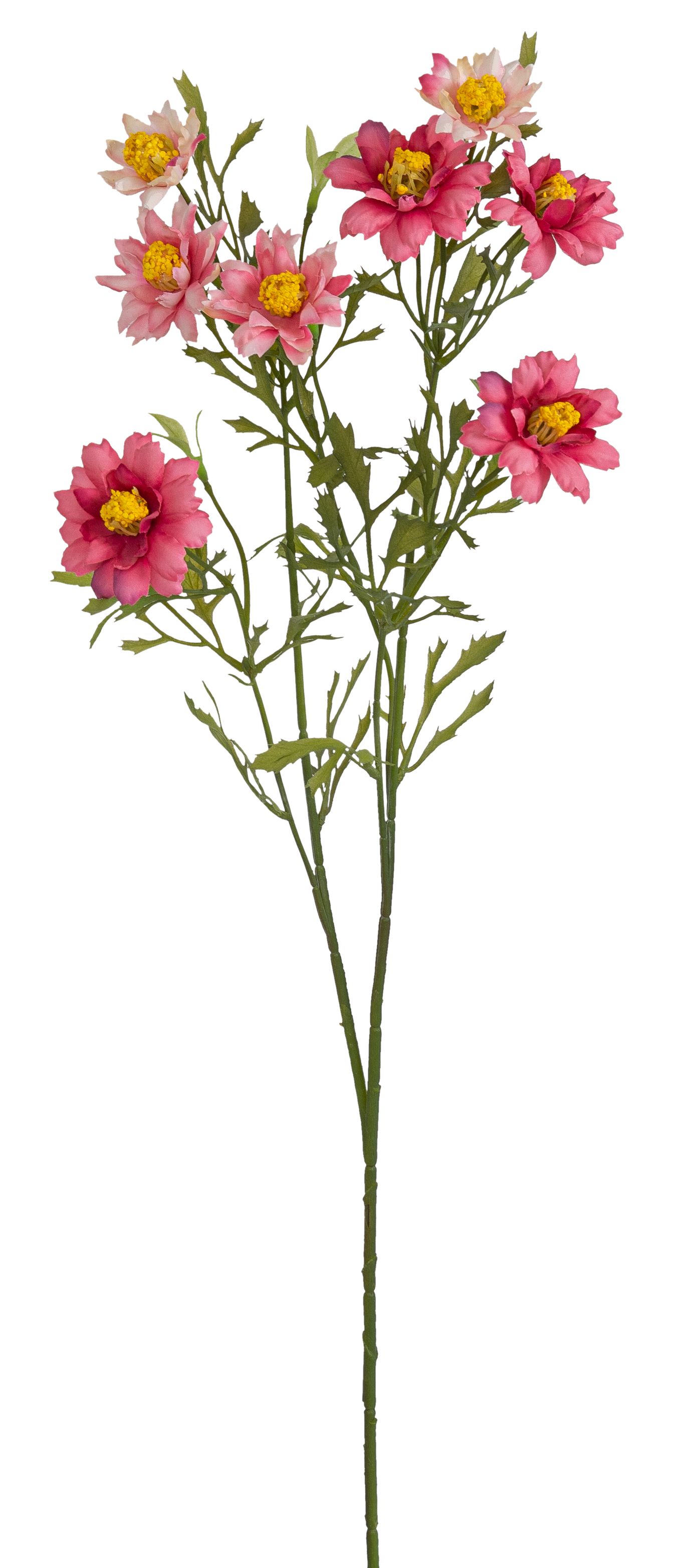 Blütenzweig 2-fach 68cm Blütenkopf Ø ca. 4/4,5/5,5cm Farbe: rosé