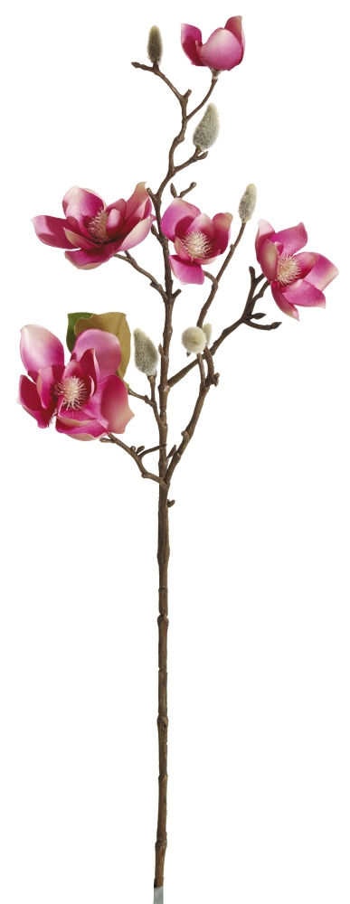 Magnolienzweig x 5 65cm Blütenkopf Ø ca. 6/9cm Farbe: rosé-gemischt