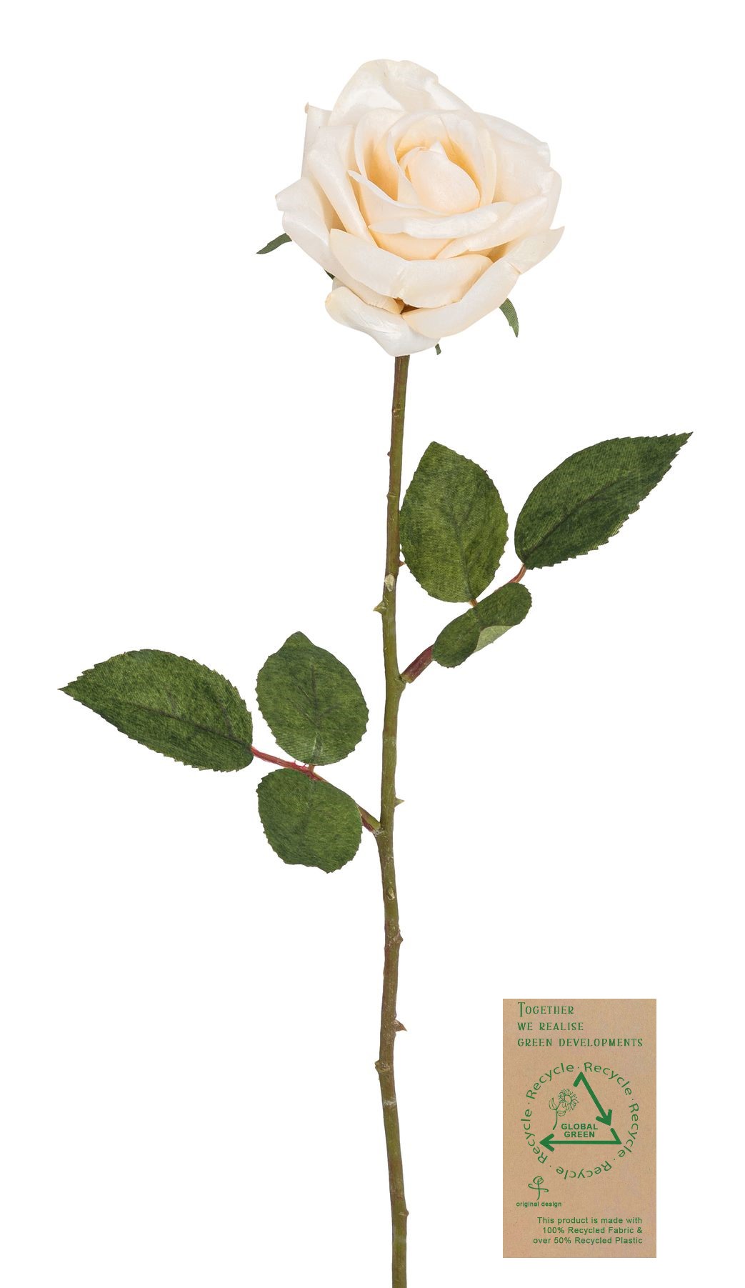 Rose RE 62cm Blütenkopf Ø ca. 9cm Farbe: elfenbein