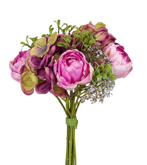 Rosen-Hortensienstrauß 23cm Ø ca. 15cm Farbe: lila