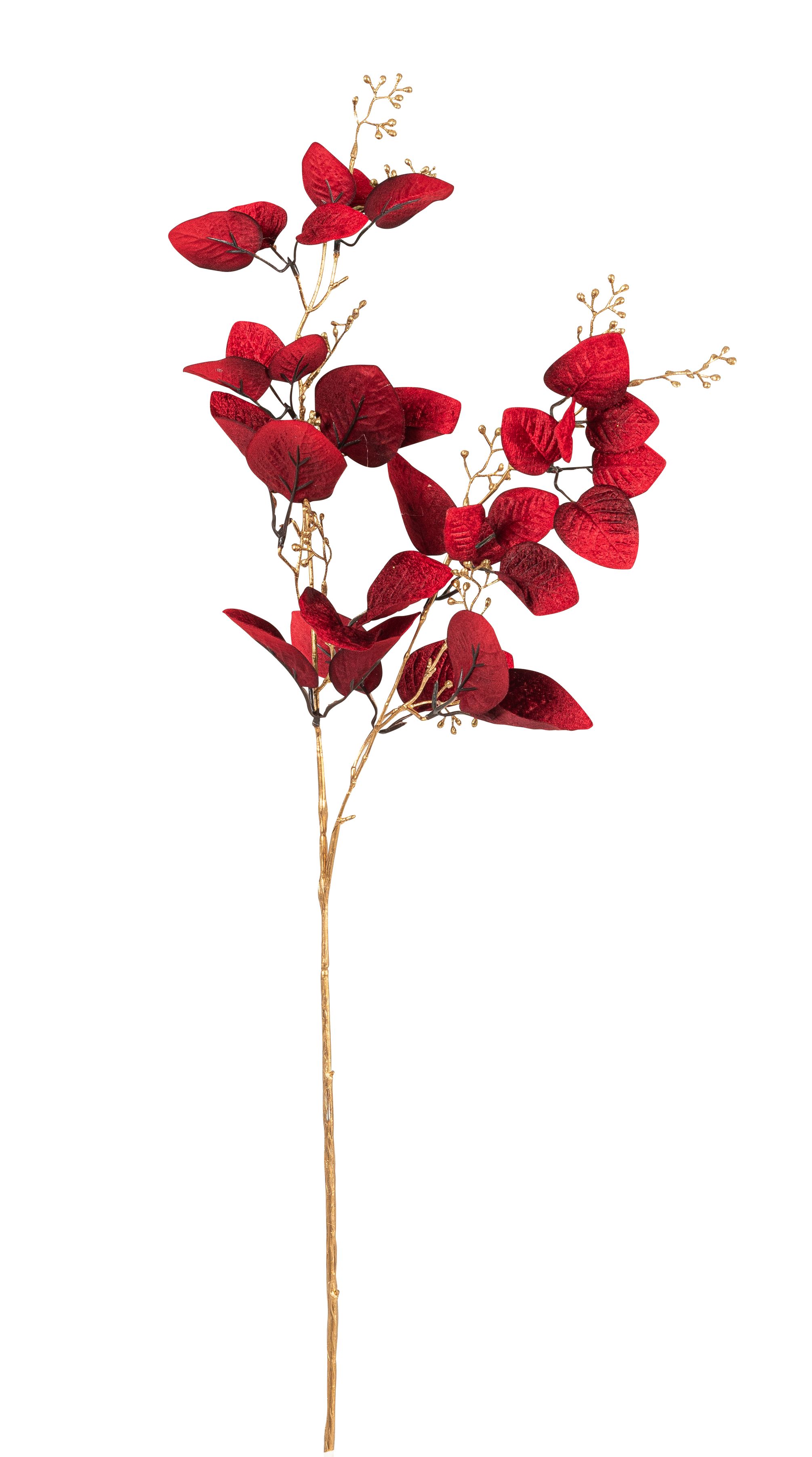 Velvet-Eukalyptusblätterzweig x 31 80cm Farbe: altrot