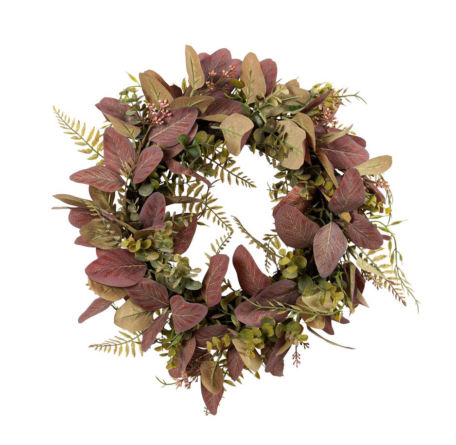 Eukalyptusfarnkranz 42cm Farbe: lila-grün