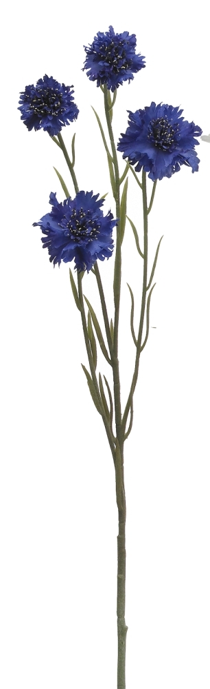 Kornblumenzweig x 4 71cm Blütenkopf Ø ca. 3,5/5cm Farbe: blau