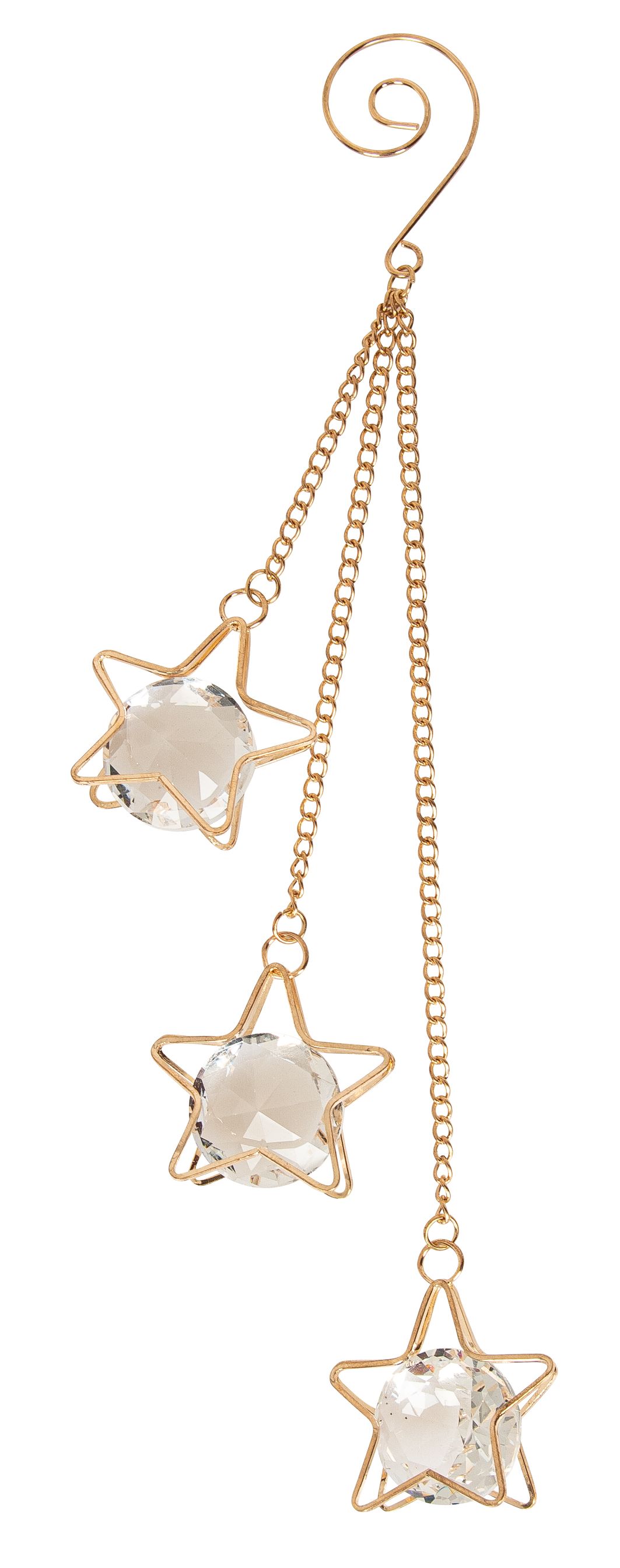 Diamant-Sternenhänger x 3 z.H. 20cm Farbe: klar