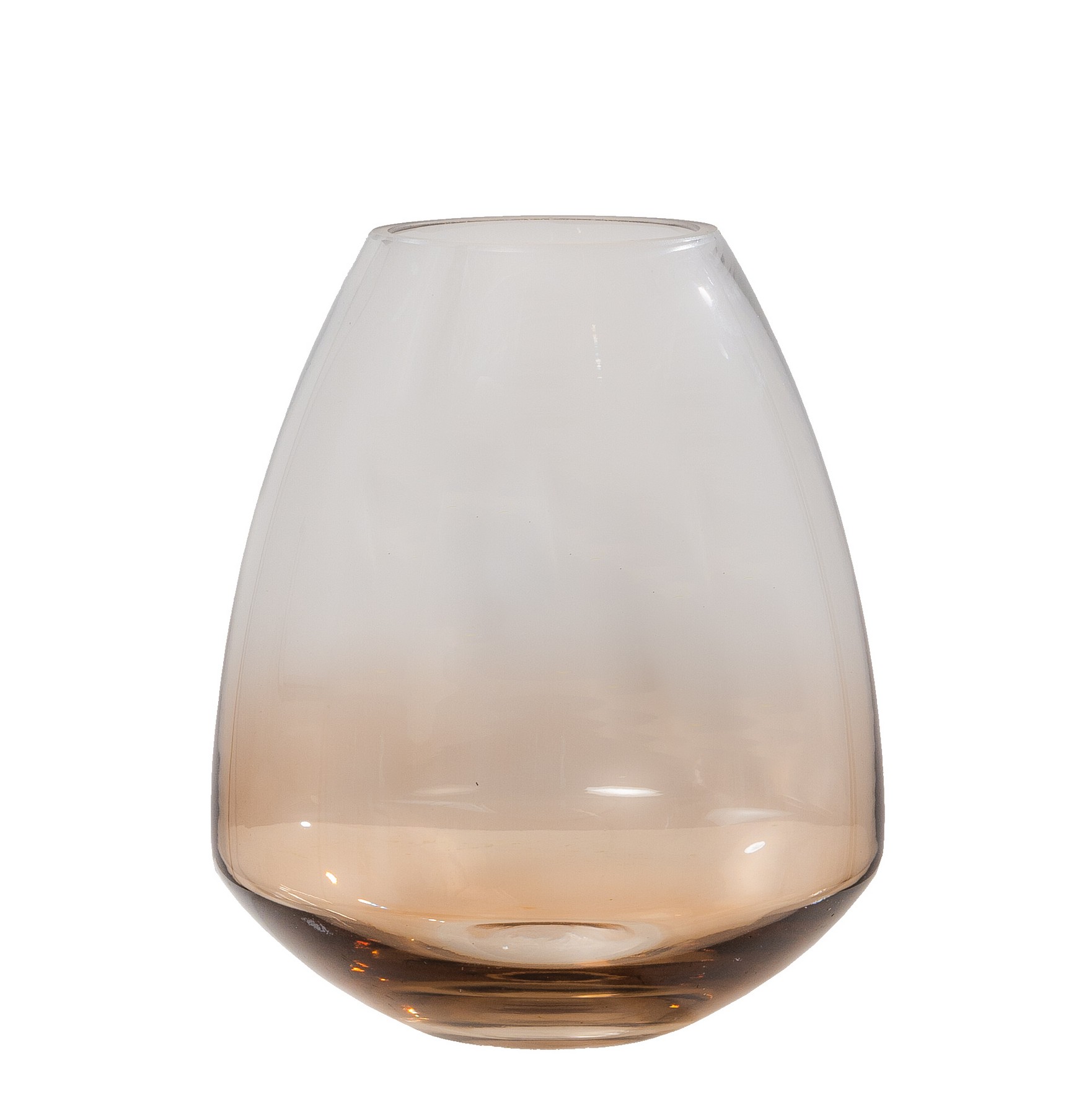 Glasvase-Becher 17x20cm Farbe: braun-klar
