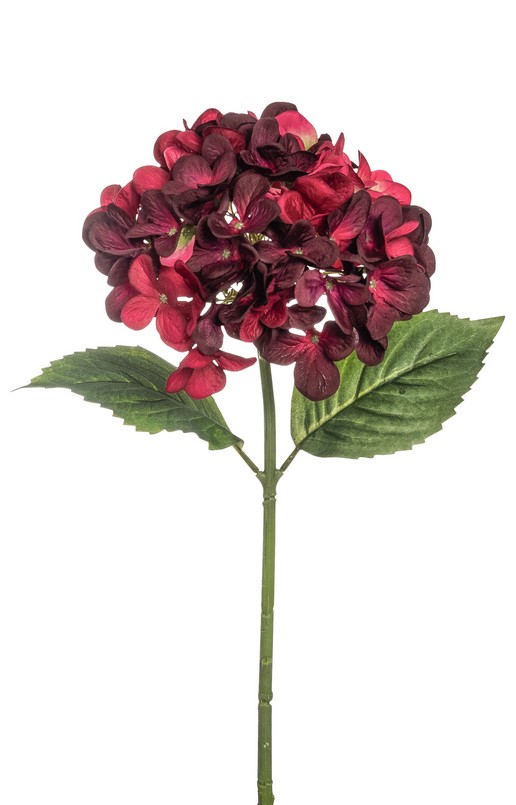 Hortensie 49cm Blütenkopf Ø ca. 16cm Farbe: burgund