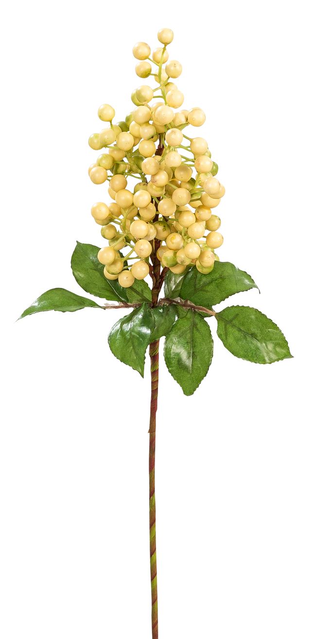 Beerendoldenzweig 8-fach 52cm Farbe: weiß-grün
