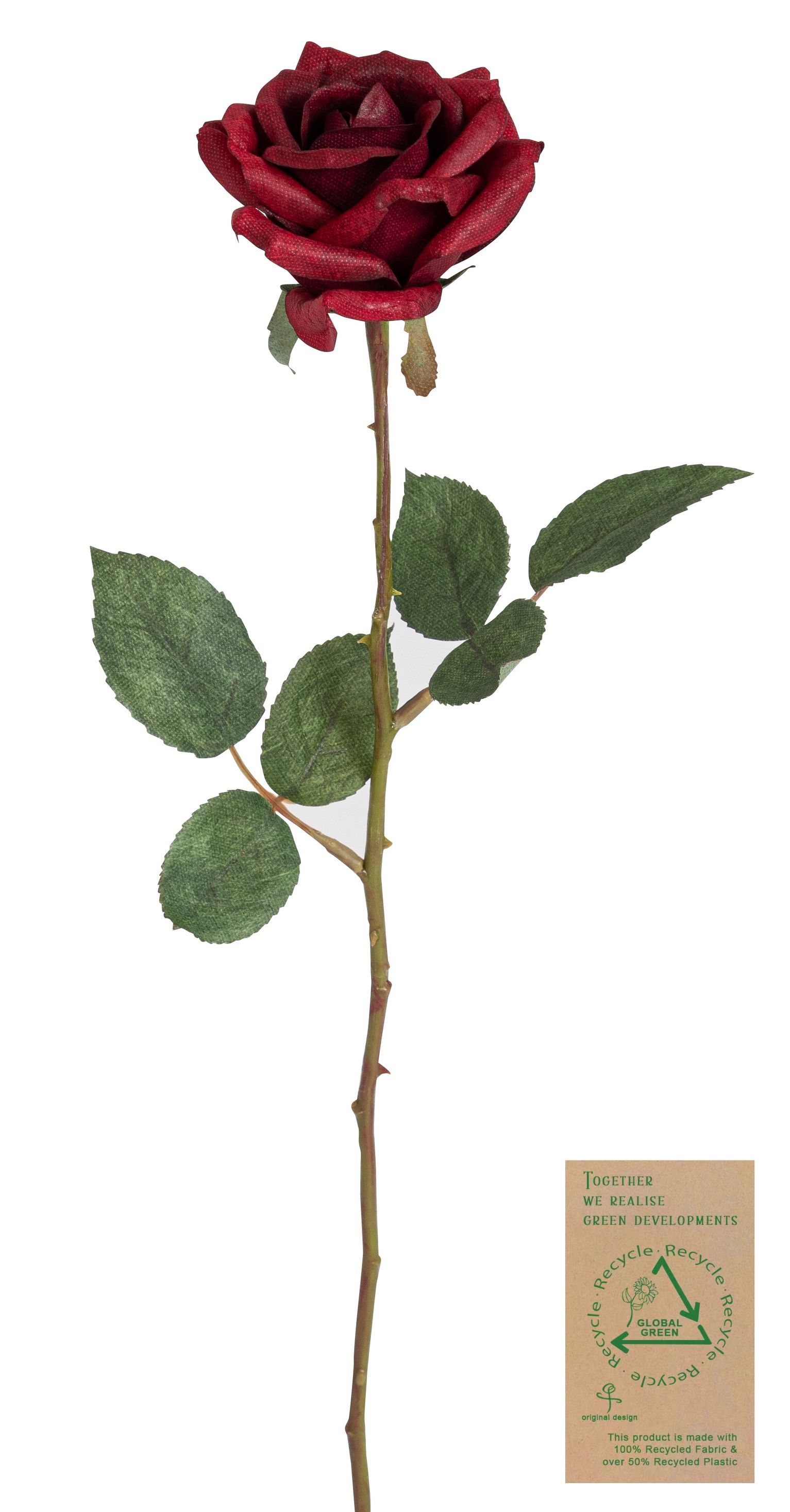 Rose RE 62cm Blütenkopf Ø ca. 9cm Farbe: burgund