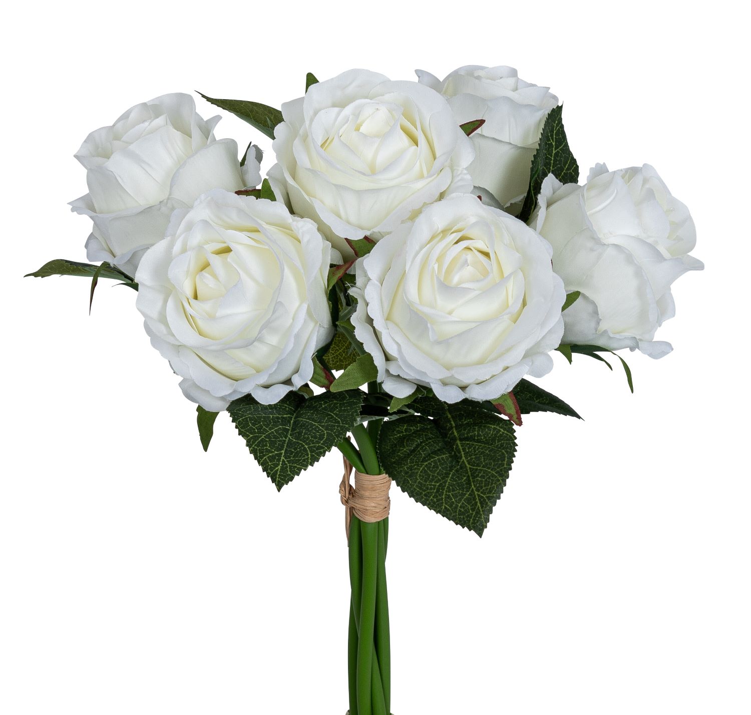 Rosenstrauß x 6 30cm Blütenkopf Ø ca. 6cm Farbe: weiß