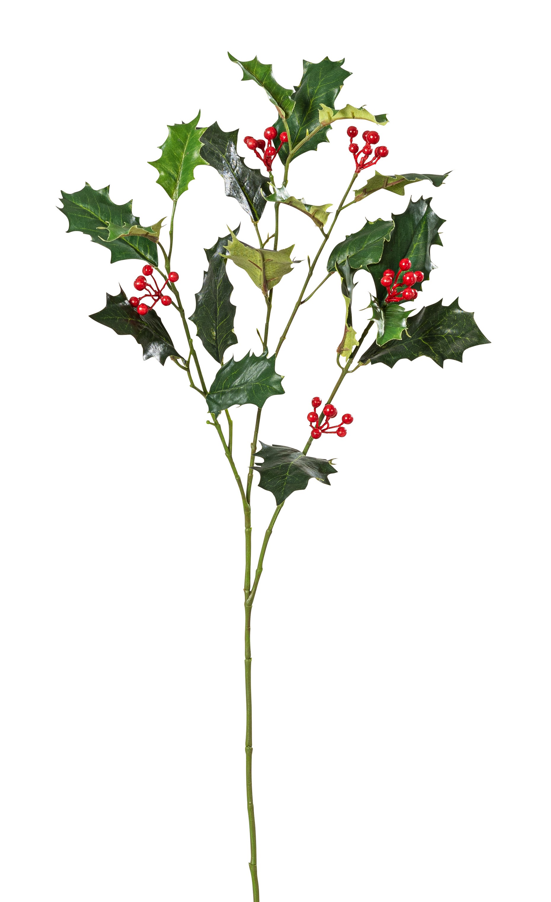Ilexzweig 3-fach 72cm Farbe: grün-rot