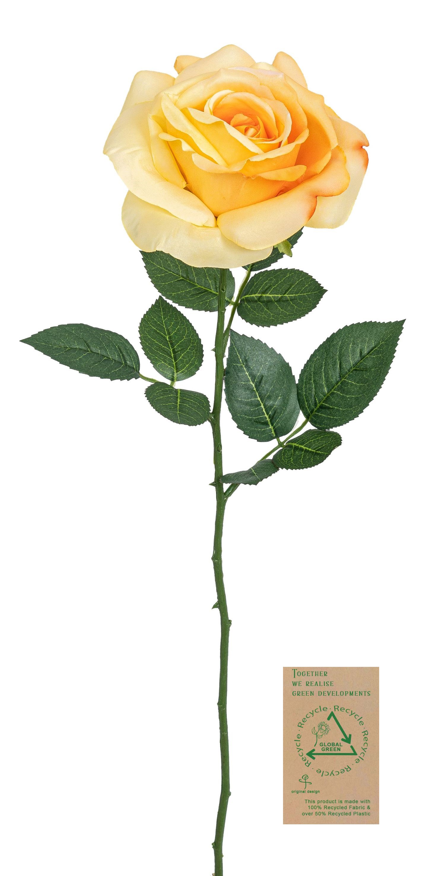 Rose RE 63cm Blütenkopf Ø ca. 13cm Farbe: gelb