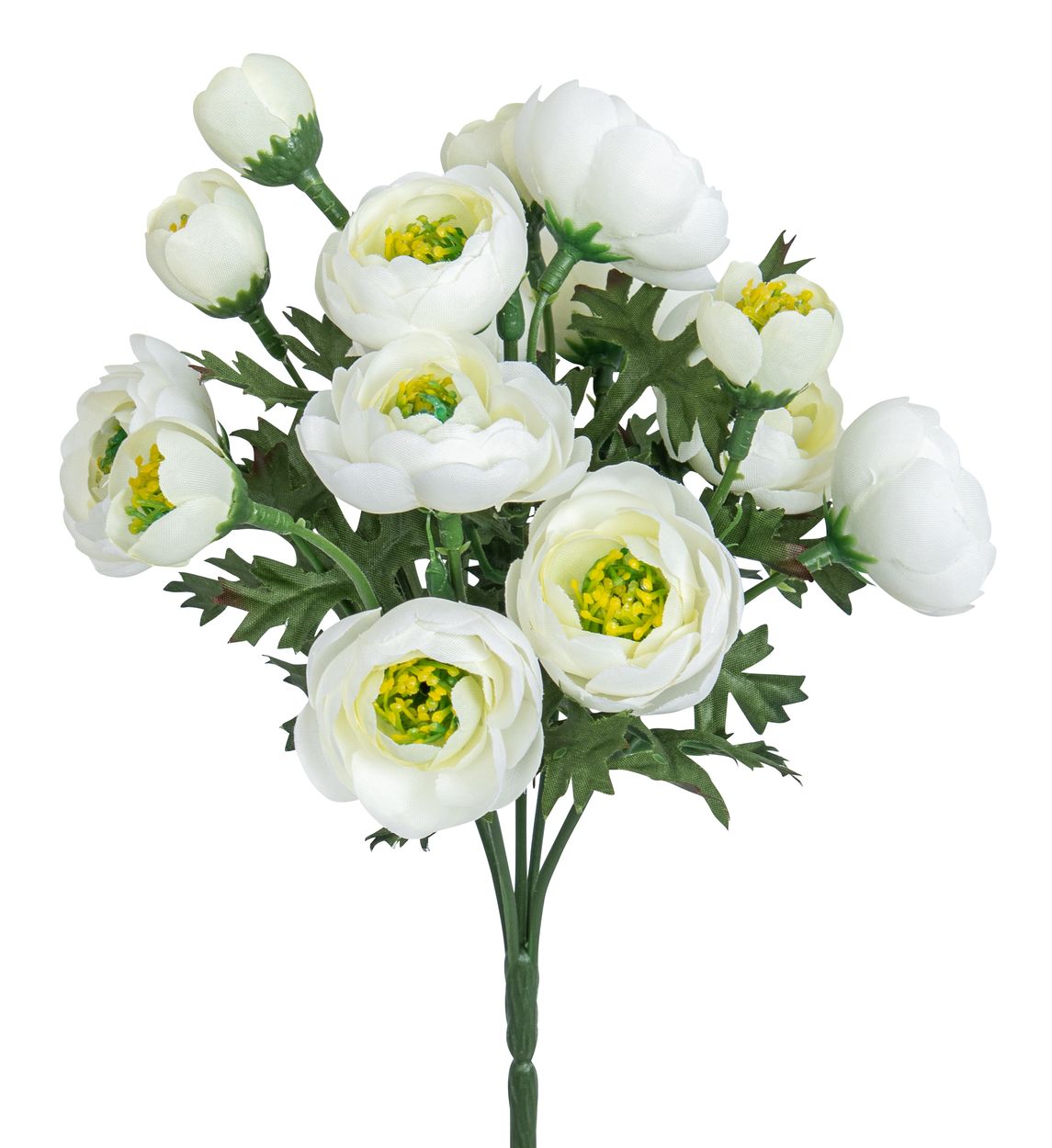Ranunkelstrauß x 5 28cm Blütenkopf Ø ca. 1,5/4cm Farbe: weiß-grün