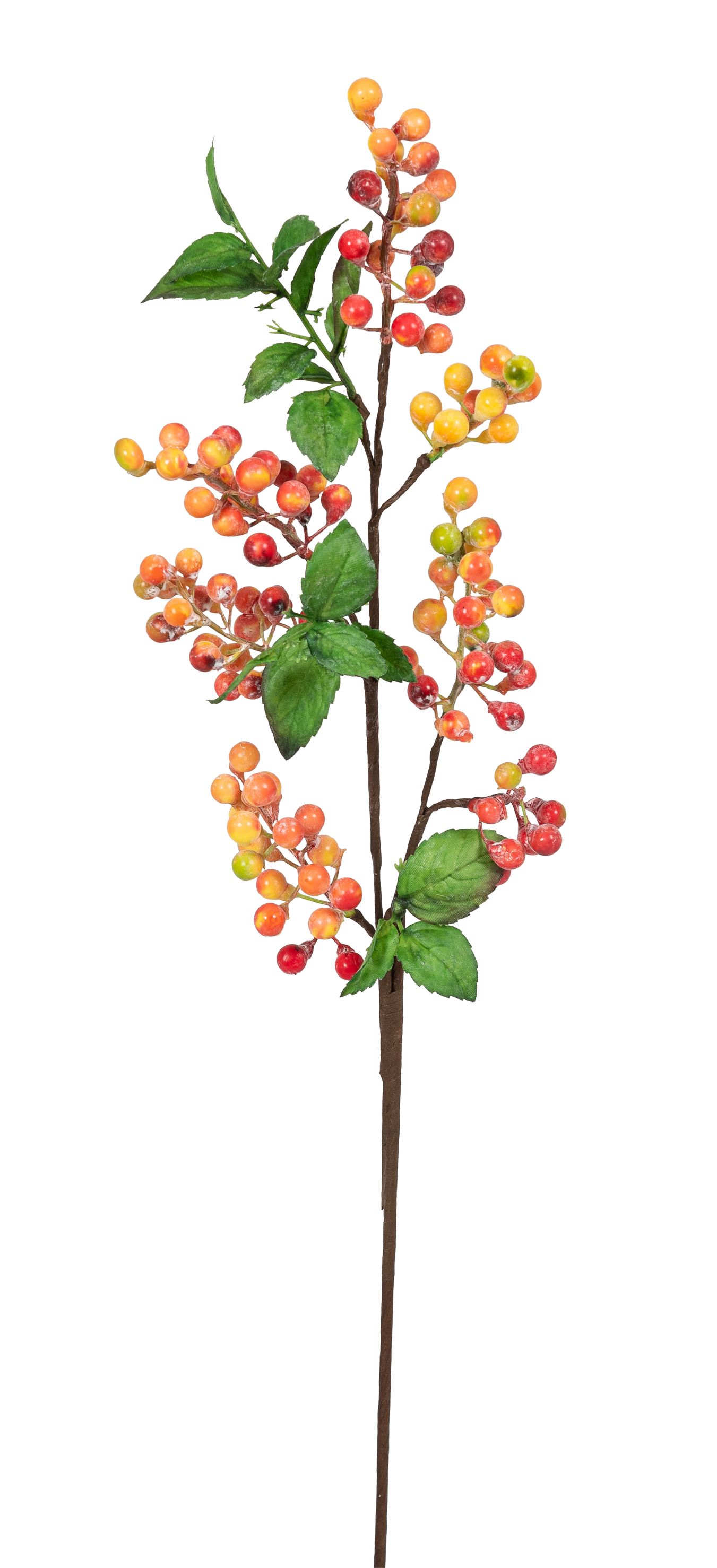 Beerenzweig 6-fach 55cm Farbe: orange-gelb